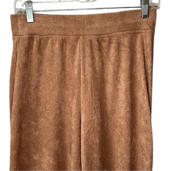 L’Agence Camel Brown Terry Crop Ankle Wide Leg Pant Size S - Picture 3 of 5
